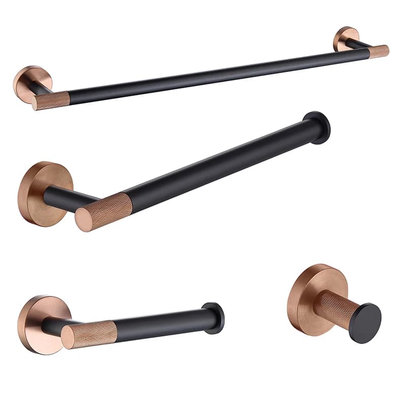 Accessori hardware per il bagno in oro rosa Porta asciugamani Mensola Porta asciugamani a parete Porta rotolo di carta Gancio per accappatoio SUS