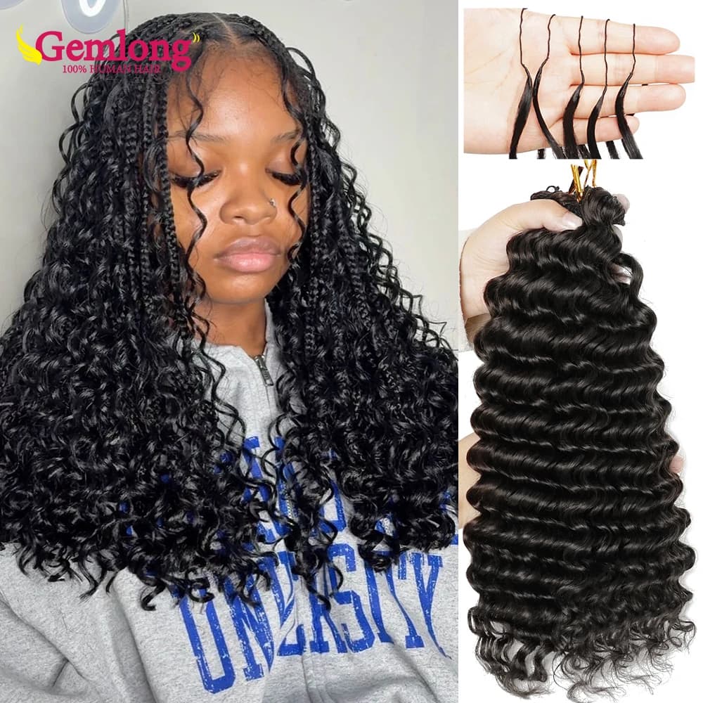 12A Deep Wave Miracle Knots Hair For Boho Braids 100% Human Hair Pre-separated Burmese Curly Feather Crochet Hair 240g A Head Crochet Braids Deep Wave Crochet Curly Hair For Black Women Lightweight Comfortable Crochet Extensions Hair