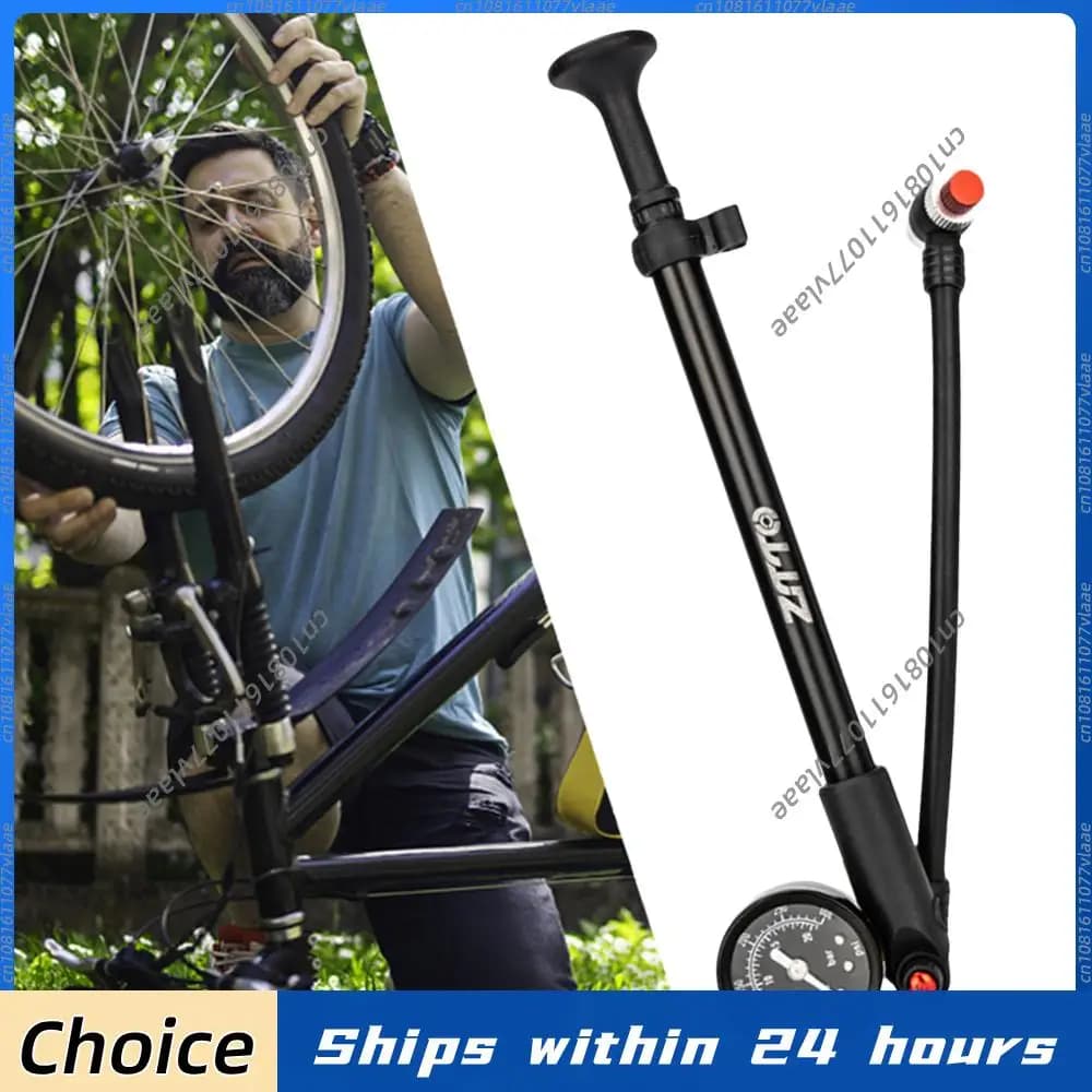 Pompa per pneumatici da bici 300PSI con valvola Schrader/Presta, gonfiatore portatile ad alta pressione per sospensioni anteriori/posteriori di mountain bike
