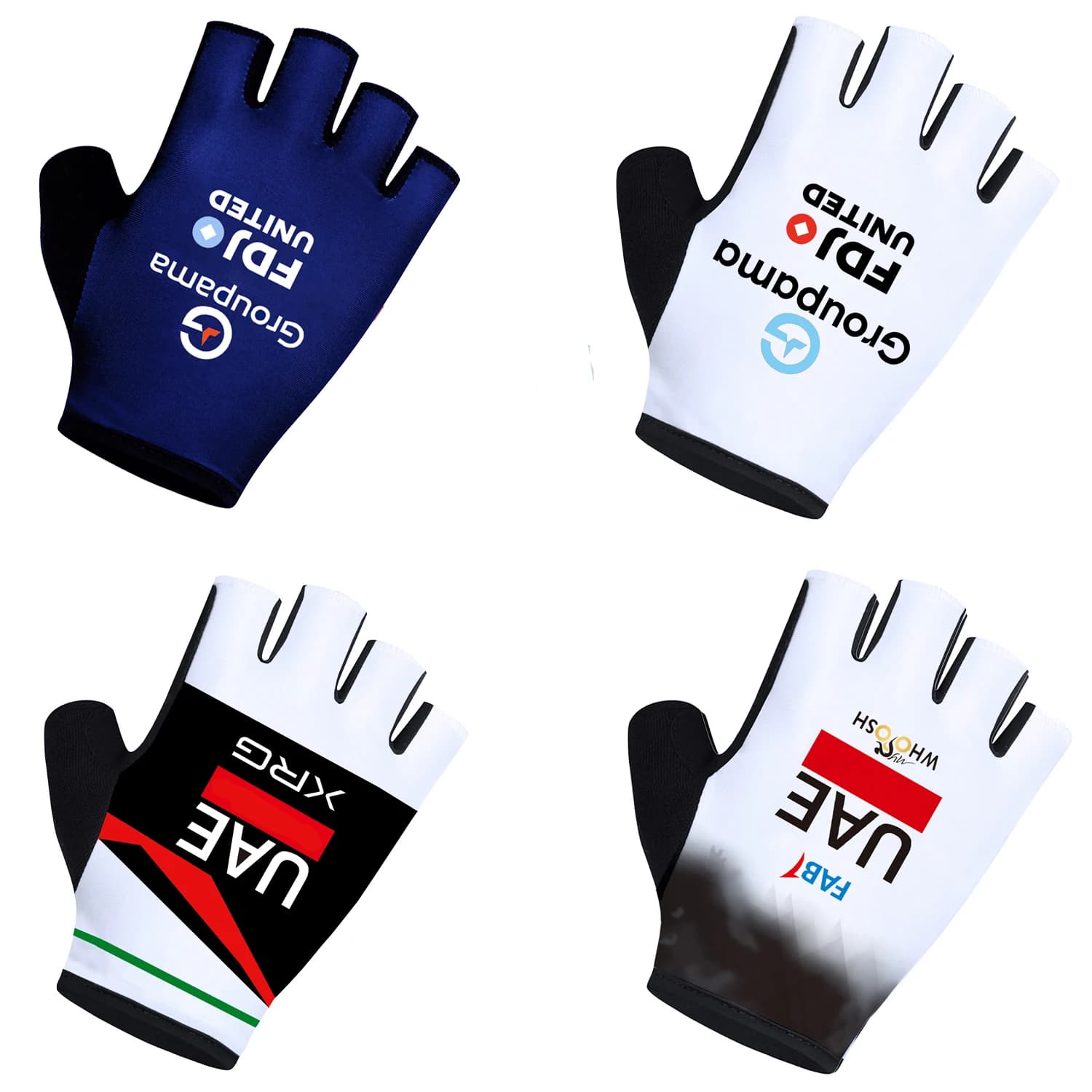 Guanti Mezze Dita Traspiranti Anti-Scivolo Anti-Shock UAE 2026 per Ciclismo Team INEOS, Fitness, Palestra, Bodybuilding ed Esercizio Sportivo