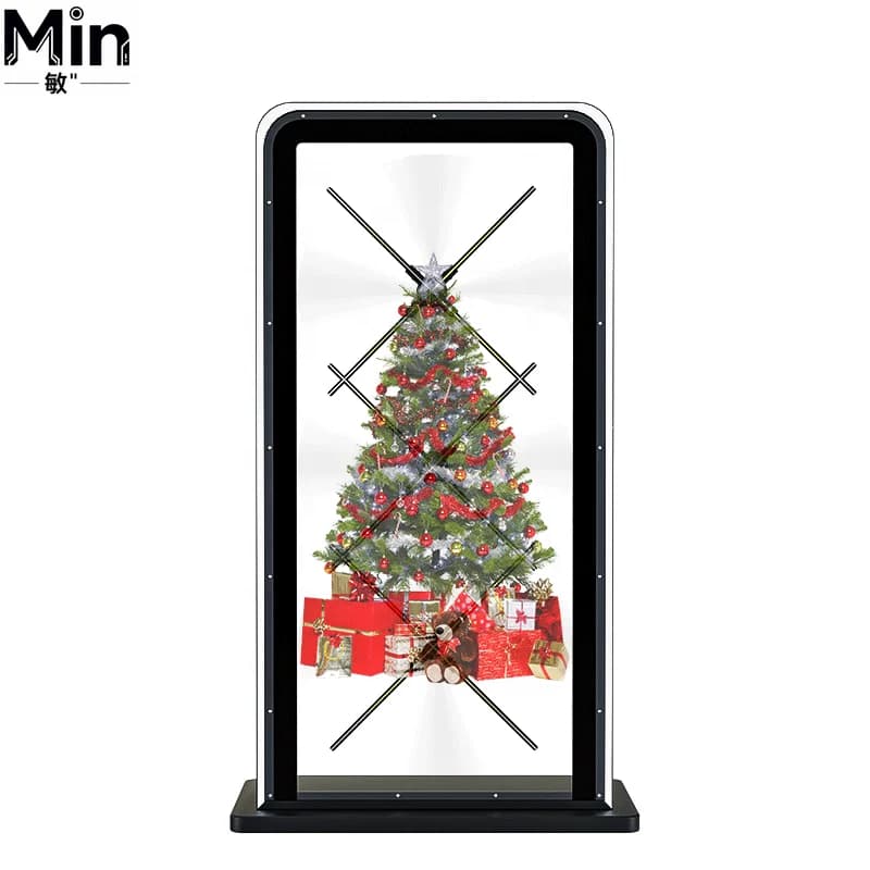 80cm 3D Hologram Fan Projector Advertising Equipment Display Stand Screen 3D Holographic Projection LED Fan Digital Human
