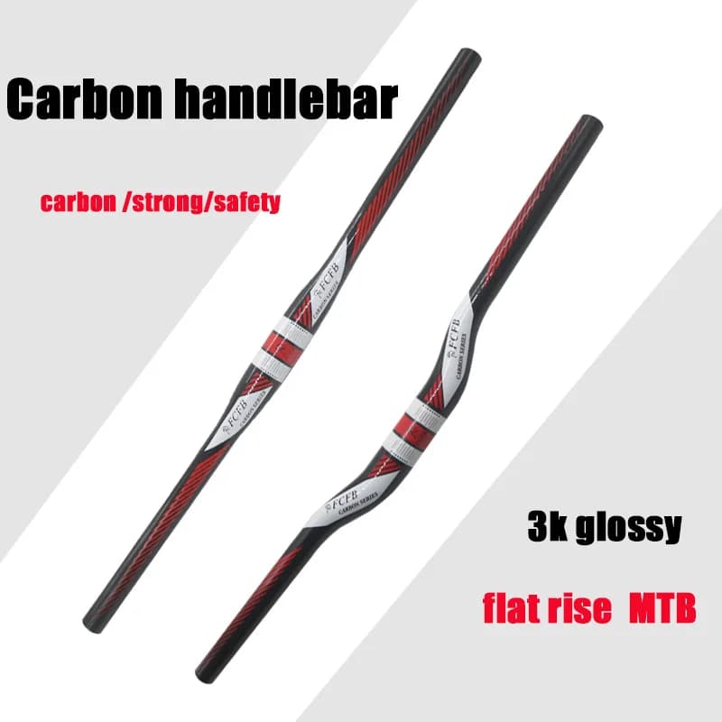 Nuovissimo Manubrio per Mountain Bike in Fibra di Carbonio 3K, Manubrio Bici in Carbonio Piatto o Curvo, Componenti MTB Leggeri 31.8*600-780mm