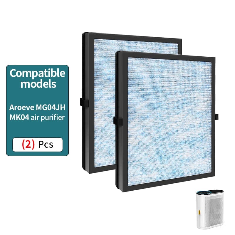 Mk04 Filtro di ricambio per purificatore d'aria AROEVE MK04 MG04JH, filtro HEPA vero H13, rispetto alla parte # MK04LX, confezione da 2