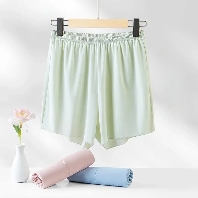 New in Summer Kint Women Double-sided Ice Silk Thin Seamless Pajama Pants Elastic Shorts Joggers Trousers for Women Clothing