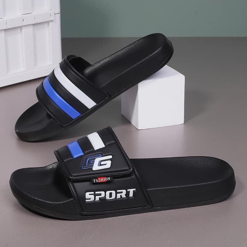 Nuove pantofole da uomo Pantofola con cinturino in velcro Scivolo leggero Scarpe da spiaggia estive Ciabatte morbide Slide Flip Sandalo da uomo di grandi dimensioni Zoccoli casual