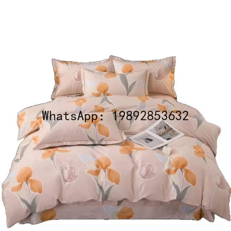 Set di biancheria da letto in cotone DSA, quattro pezzi, con lenzuolo e copripiumino, universale per tutte le stagioni