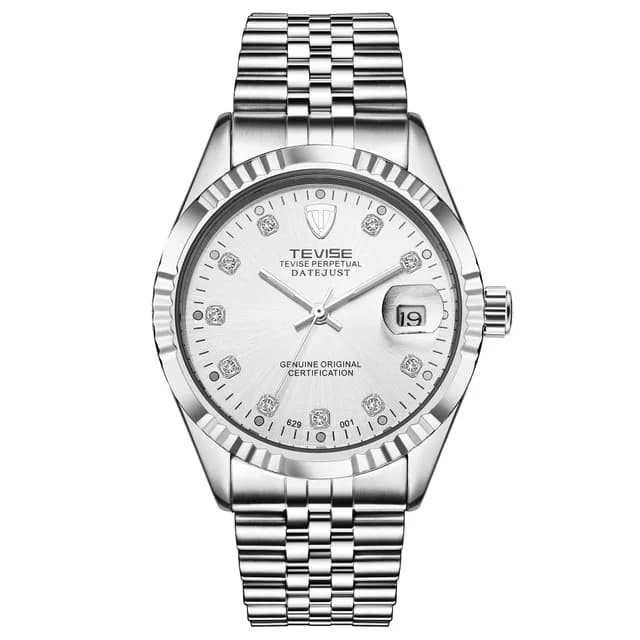 TEVISE Orologio da uomo meccanico automatico in acciaio inossidabile impermeabile casual da lavoro orologio da polso cronografo con datario