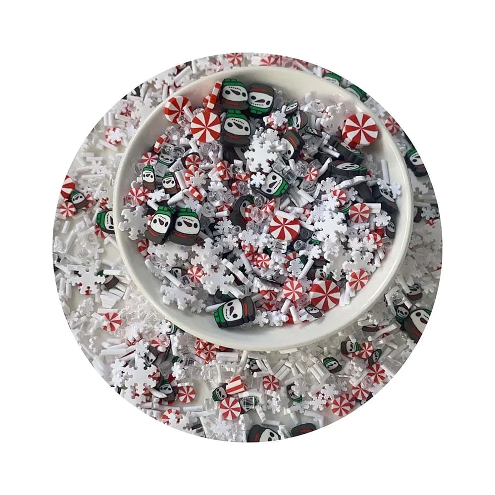 200 g/lotto natale a tema mescola fette di argilla morbida polimerica decorazione fai da te per Nail Art Slime Kit fai da te Cake Dessert Topper Making