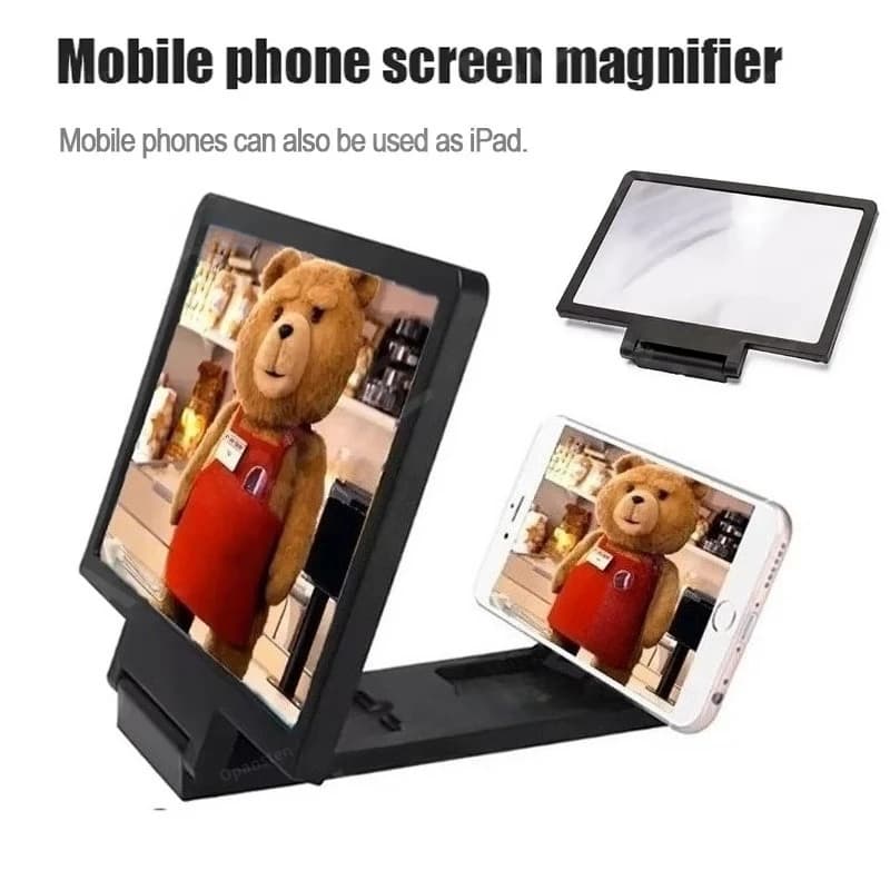 NUOVO Amplificatore Schermo 3D per Cellulare, Supporto in Vetro HD per Video, Lente d'Ingrandimento per Schermo del Telefono, Supporto per Telefono con Schermo Ingrandito