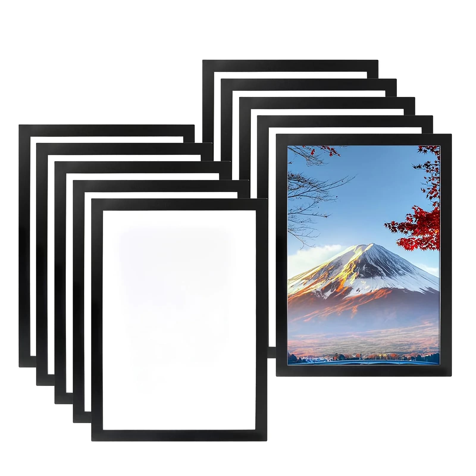 4 Pack A4 Magnetic Picture Frame with Adhesive Backing Magnetic Sign Holder Frame for Office School Window Door Cubicle Tile