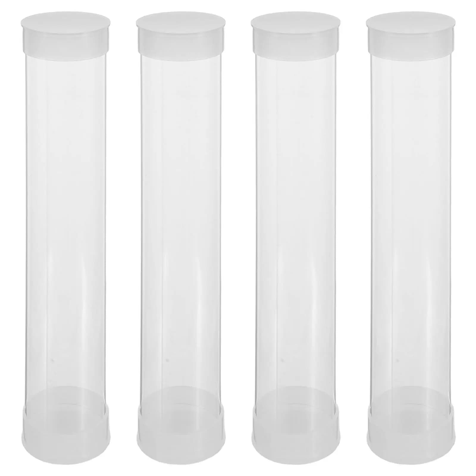 4Pcs Transparent Golf Ball Storage Box Moisture-Resistant Clear Pet Organizer Tube for Practice Collection Display Holder Golf