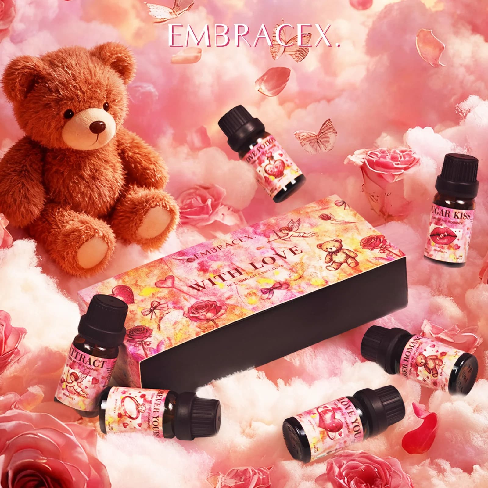 6PC/1Set 10ML Con Amore Oli Essenziali Donne Profumi Regalo di San Valentino Set Di 6 Oli Fragranze Premium Per La Produzione di Candele