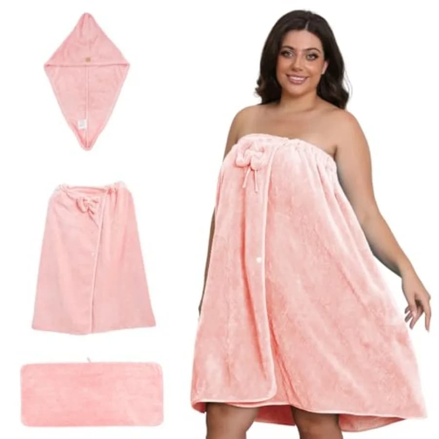 Accappatoio da Bagno Oversize per Donne M-XXL, Vestito Avvolgente per Doccia e Spa, 80x160cm