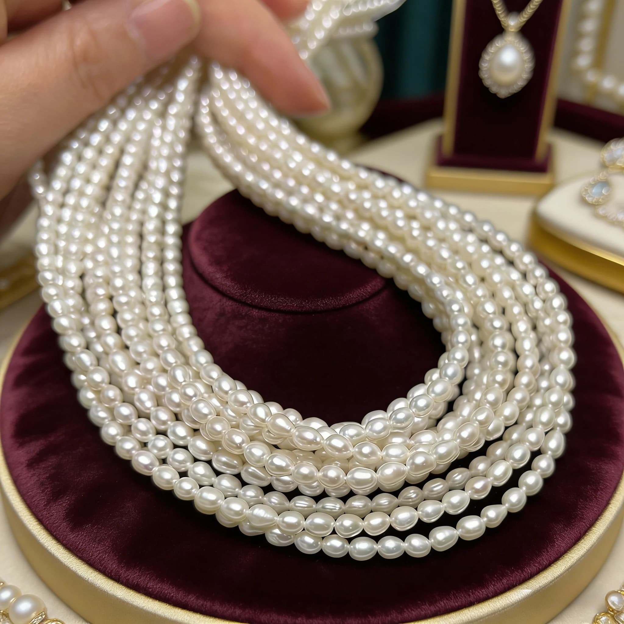 Perle Naturali d'Acqua Dolce 3-4mm, Bianche Lucide a Forma di Riso, Perline Sfuse per Creazione di Gioielli Fai-da-Te, Collane, Orecchini, Bracciali, Accessori per Donne