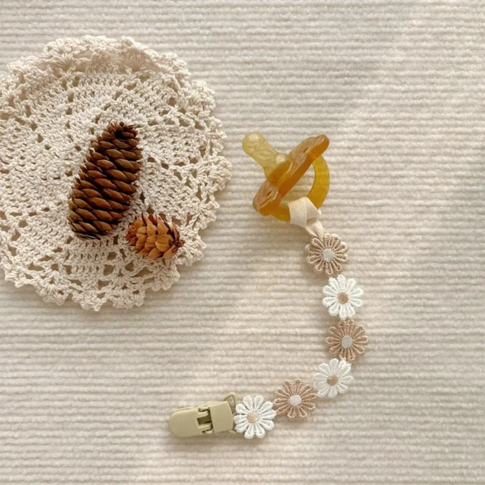 Anti-perso Margherita Catena per ciuccio per bambini Fiore Porta succhietto regolabile Clip per ciuccio Massaggiagengive Cinghie Porta capezzoli Clip per bambino