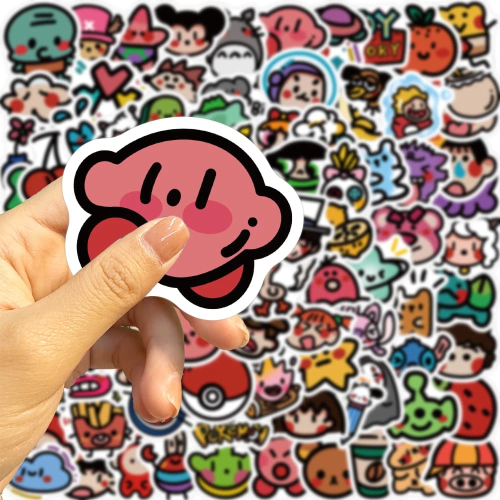 90pcs Cartoon Oldschool adesivi decalcomanie Kawaii Graffiti fai da te Notebook bagagli decorazione della parete adesivo in PVC