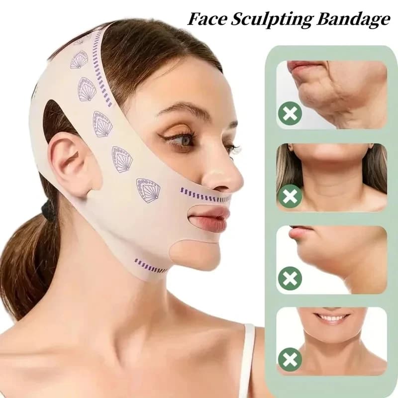 1-3 Pezzi Fascia Modellante Viso per il Sonno, Riduttore Doppio Mento, Effetto Snellente a V, Strumento di Bellezza Riutilizzabile per il Lifting Facciale