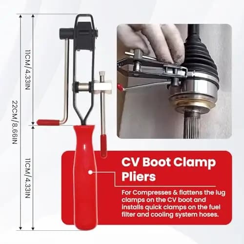 CV Boot Clamp Pliers Tool For Compressing And Flattening Lug Clamps On Axle Boots, Fuel Filters And Cooling Hoses
