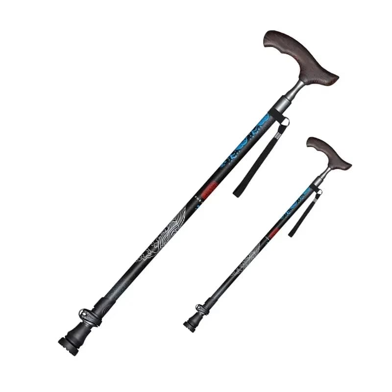 Pioneer 1 pz Anti Shock Trekking Bastoni da passeggio ultraleggeri Bastoni da trekking regolabili Stampella telescopica Fibra di carbonio nordica