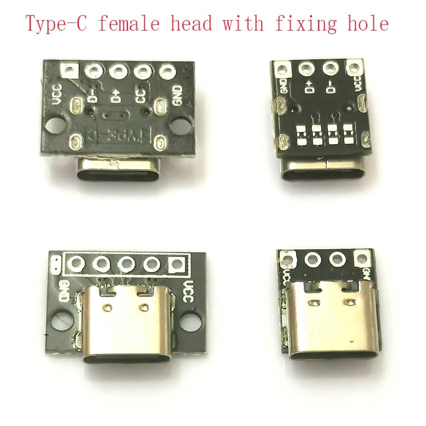 Type-C female head with fixed hole test board Android mobile phone female USB 3.1 with PCB 4P female connector