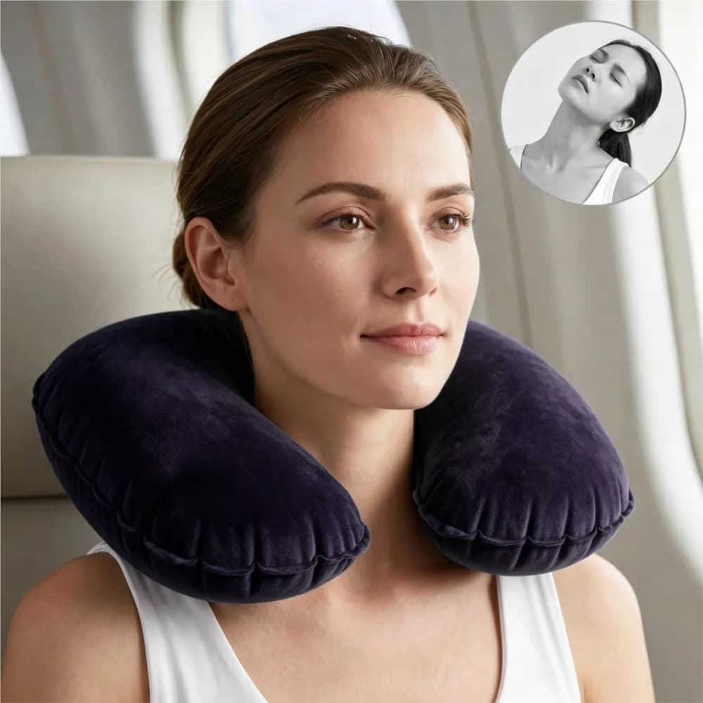 Functional Inflatable Pillow Inflatable U Shaped Travel Pillow Car Head Neck Rest Air Cushion For Travel Neck Pillow