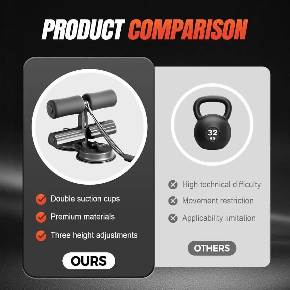 with resistance band sit-up assist bar Suction cup type Ankle support Fitness situp equipment Adjustable height