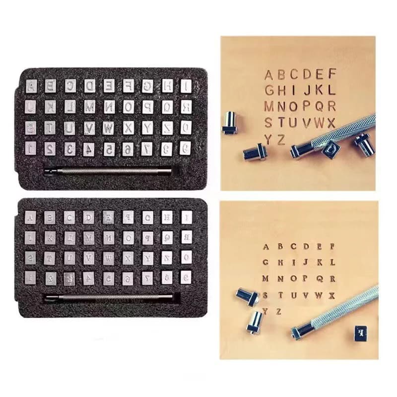 3mm/6mm Stainless Steel Alphabet Number Stamp Punch Tools Set Leathercraft Hole Punching Tools Kit