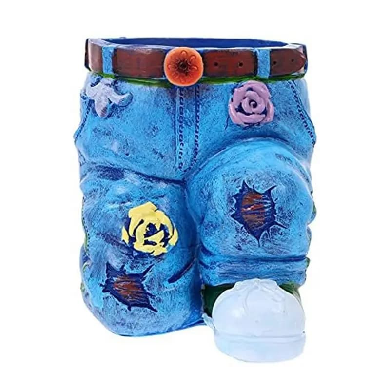 A67P-Jeans Fiore Vaso per piante decorativo Vaso per fiori Decorazione da tavolo Statua Fioriera Vaso per fiori Piccolo vaso per piante