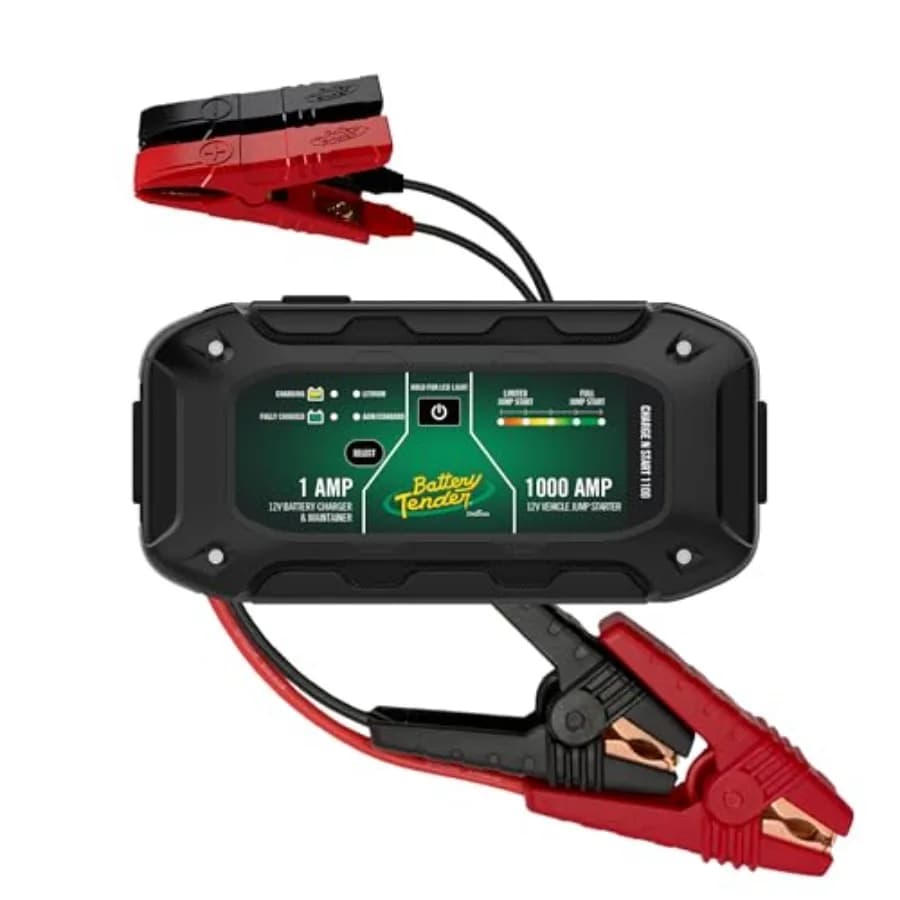 Charge N Start 1100 - Caricabatterie Intelligente 12V/1 AMP e Avviatore d'Emergenza 1000 AMP Combo 2-in-1 Mantenitore di Carica per Auto e Moto