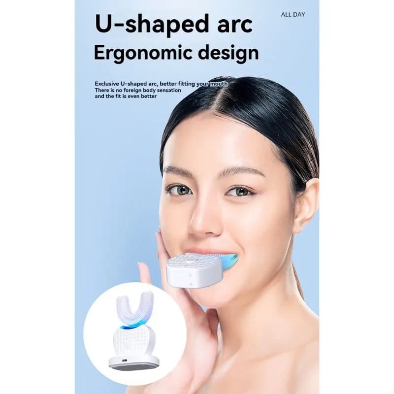 diOFF SHELF diU-shaped electric toothbrush, for teeth whitening, 360 ° mouth cleaning, free-hand gum protection