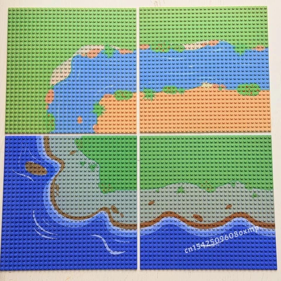 1 Pezzo Baseplate 32x32 Compatibile con 3811, Mattoncini MOC Classici, Blocchi da Costruzione, Accessori per Base Giungla, Foresta, Oceano, Giocattolo per Bambini