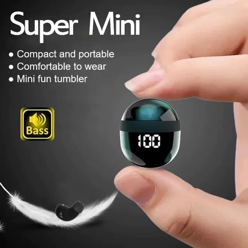 New Mini Hot Bluetooth 5.4 Wireless Earphones Sleeping Sport Invisible Headphones Bass Sound Quality Small Headset Sliding Cover
