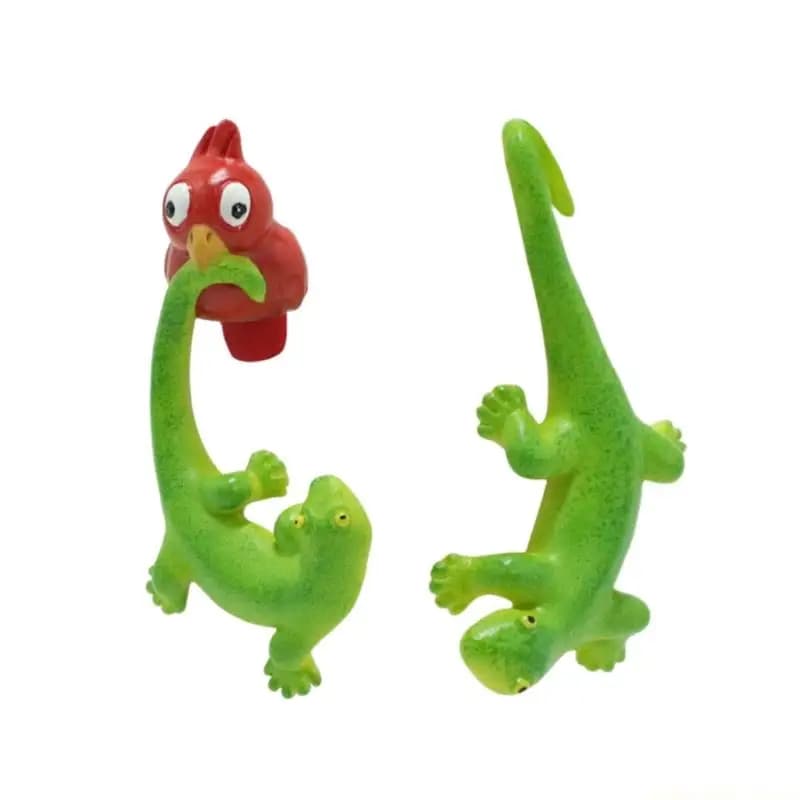 QX2E Simpatiche figurine animali in resina Ganci per vasi da fiori Gancio per fioriera con clip per fioriera