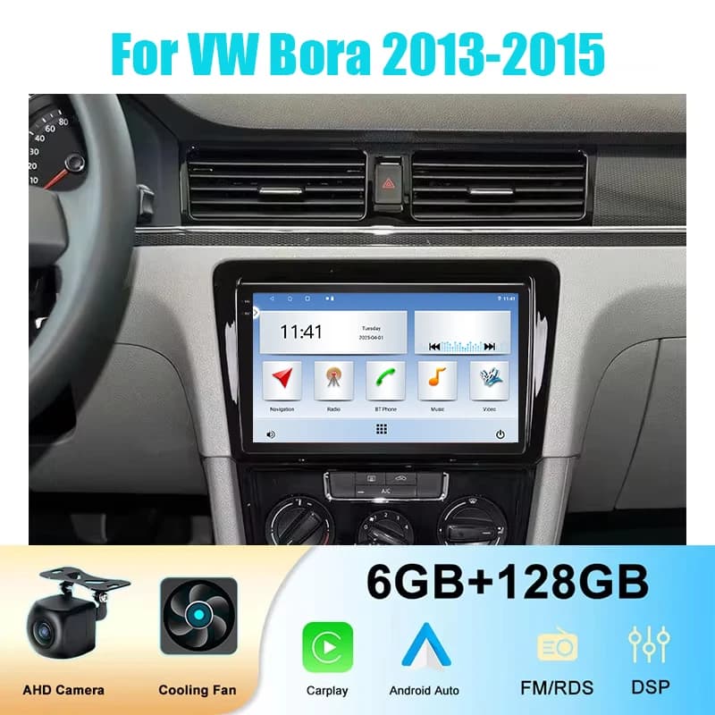9 pollici 128 GB per VW Bora 2013-2015 Android Carplay Wireless Auto Qualcomm Autoradio Lettore video multimediale BT Navigazione GPS