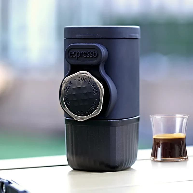 Portable 2 in 1 Hand Pressure Espresso Coffee Machine Small Capsule Ground Coffee Maker for Home Travel Camping