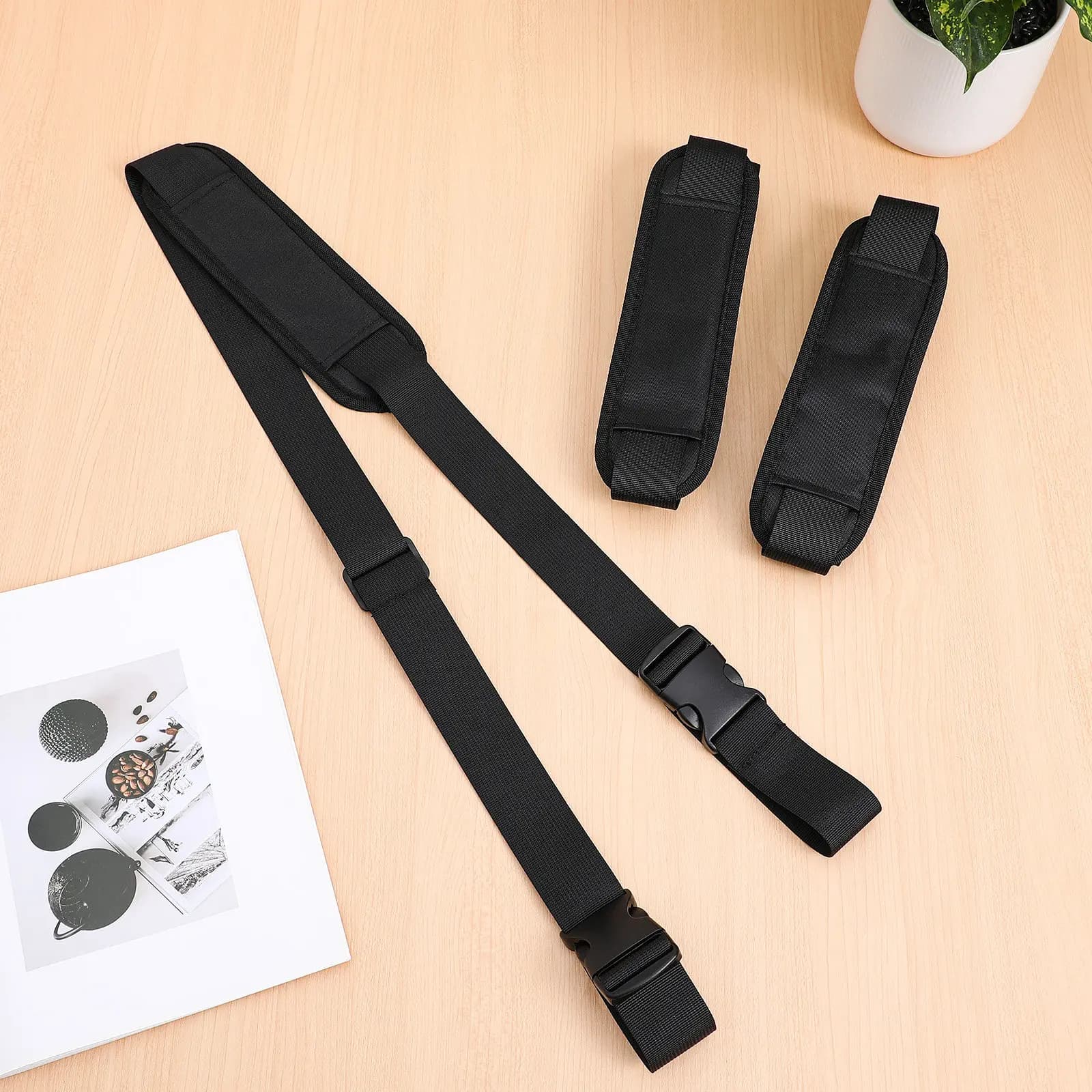 Set di 3 Cinghie Regolabili per Trasporto Scooter Pieghevole, con Imbottitura per Spalle, per Sedia da Spiaggia, Tappetino Yoga, Bici Pieghevole da Campeggio