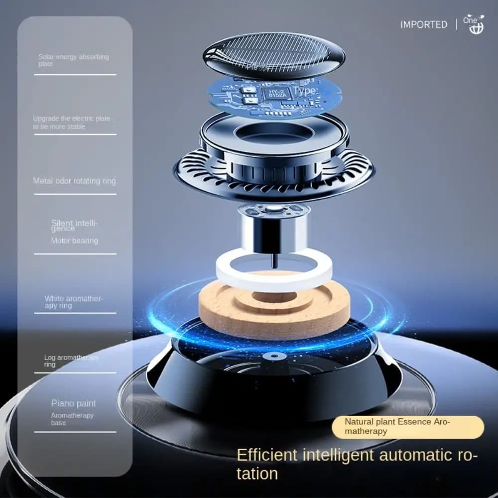 Portable Solar Energy Car Deodorant, Eliminates Rotating Odours, Purifies Air, Deodorant for Home and Office
