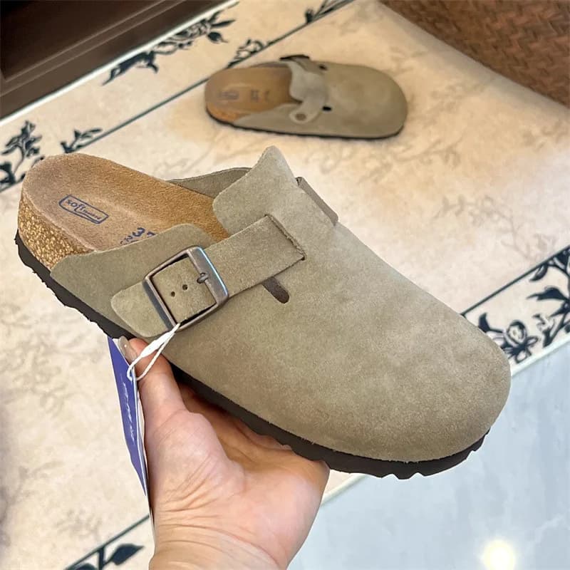 Scarpe Boken nuove in pelle di sughero altezza interna aumento suola spessa Scarpe Boken pantofole da donna abbigliamento estivo