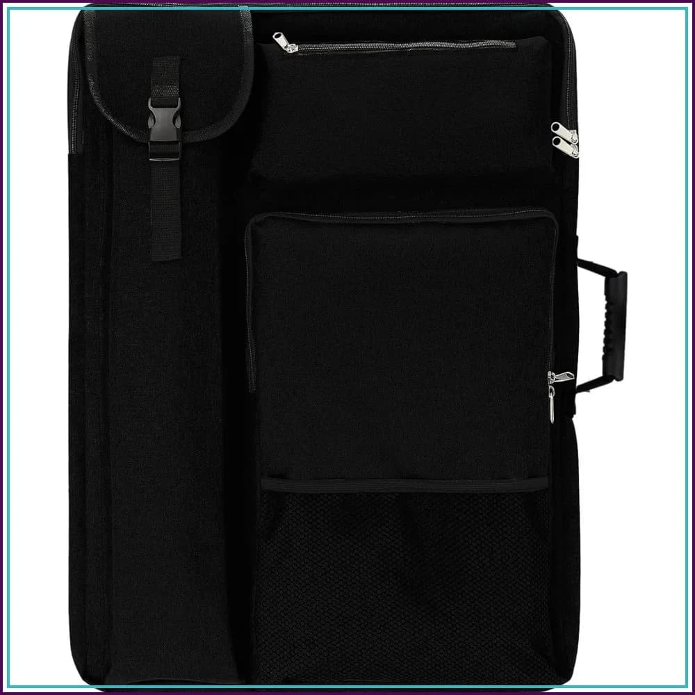 Art Portfolio Case 19x25.5in for A2 Canvas A3 Sketchbook, Backpack & Tote Handle, Durable Oxford Fabric