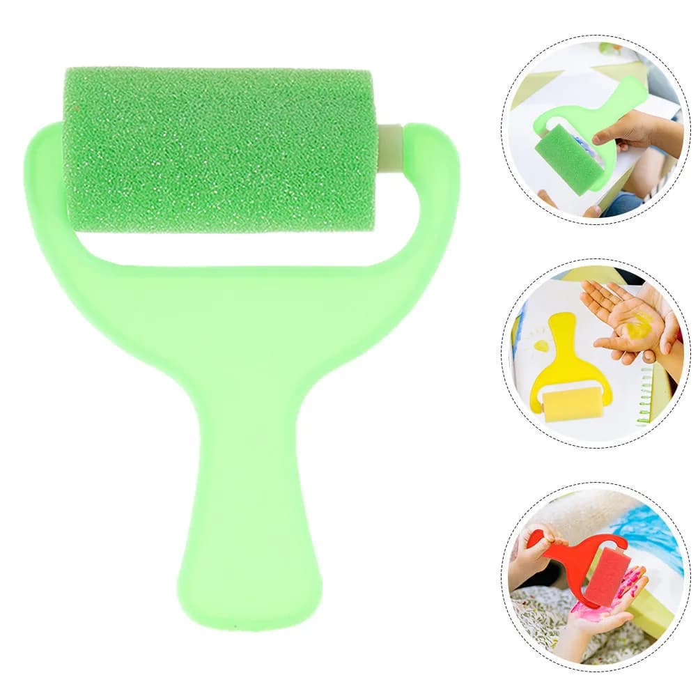 Set of 8 Colorful Sponge Brushes for Children, Artistic Rubber Rollers Sicuri for Painting, Drawing and Craftsmanship, Small Brushes