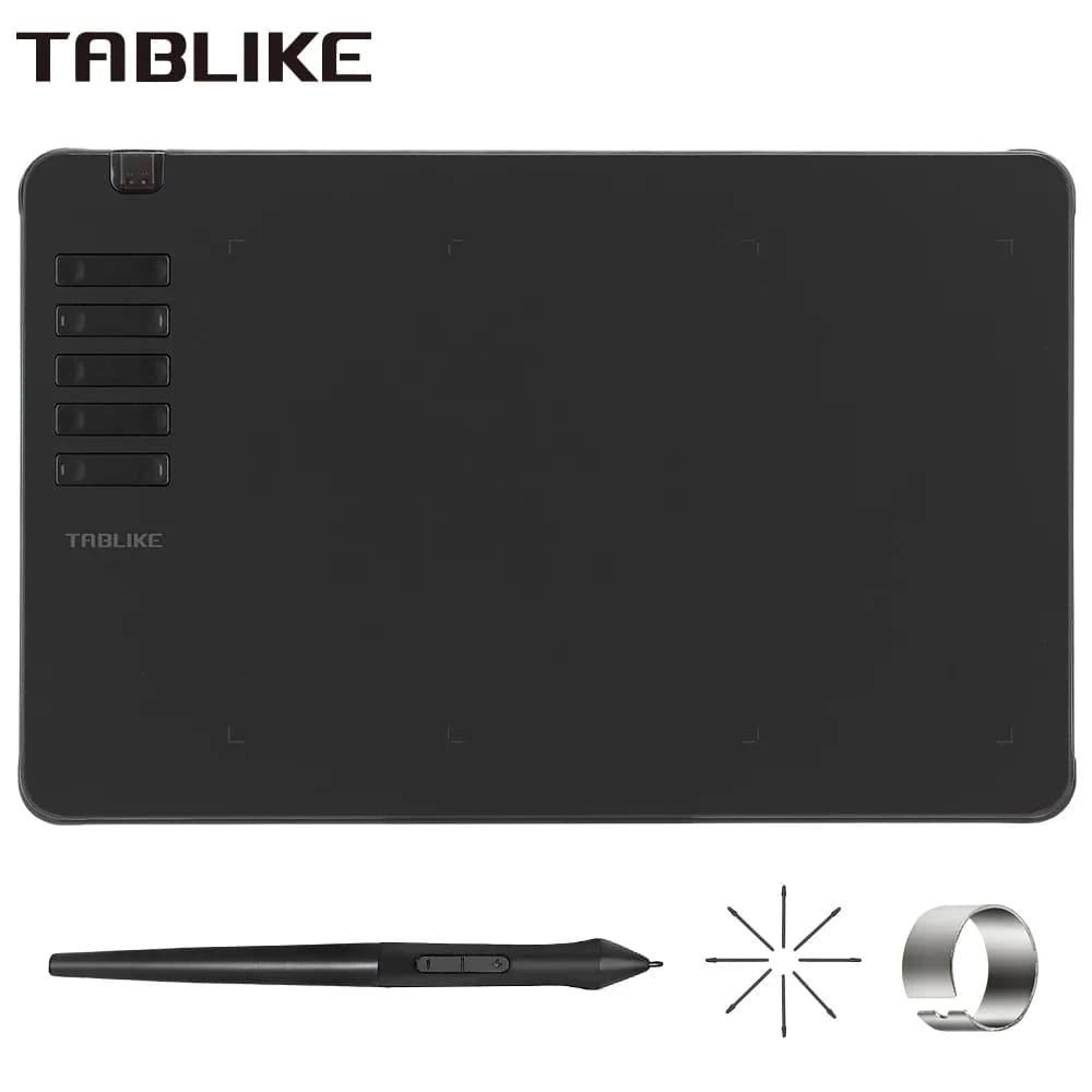 TABLIKE T906 Artist Digital Pen Tablet con 10 tasti Express per paiting/disegno, tavoletta grafica per Mac, Windows PC, Android