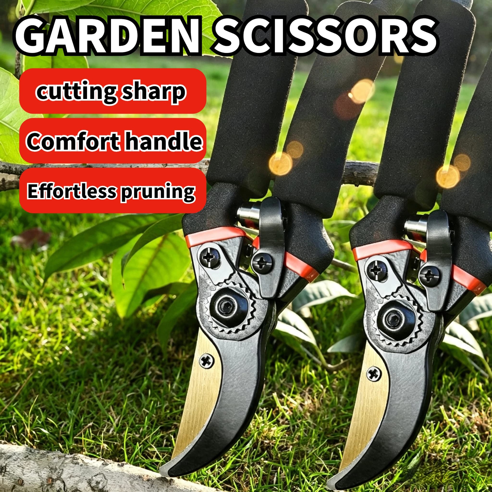 Upgraded Garden Pruning Shears Extra Wide Opening, Anti-Corrosion Wear-Resistant Smooth Quick Cutting