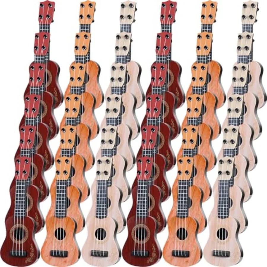 ukulele for educational learning: 10-inch mini 4-string toy guitar in vibrant colors, lightweight plastic body, ideal for toddl