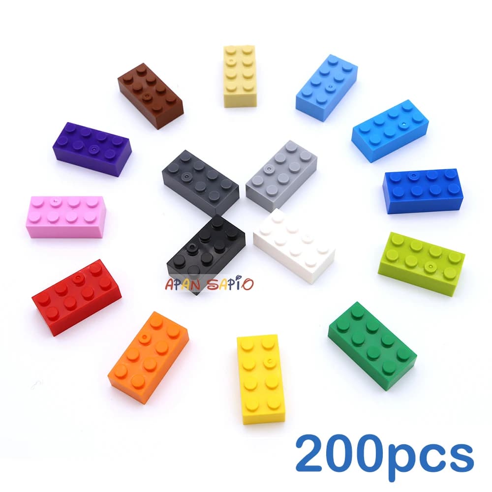 200 pz 2x4 Dot FAI DA TE Building Blocks Spessi Figure Mattoni Educativi Formato Creativo Compatibile Con 3001 Giocattoli di Plastica per I Bambini