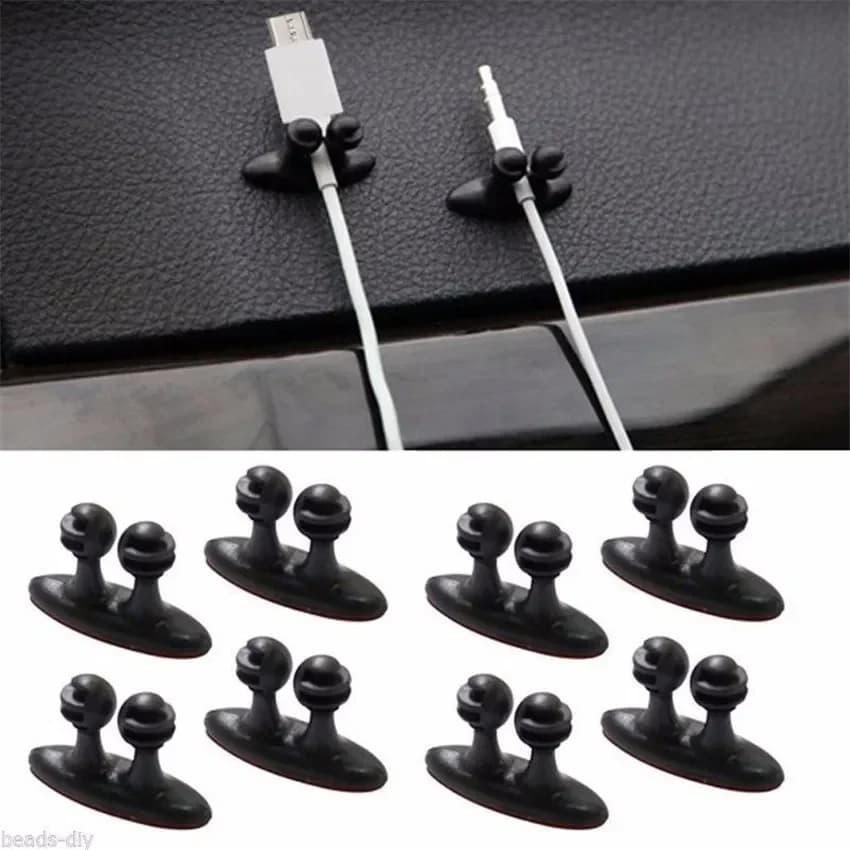 16 pezzi accessori per auto adesivo interno caricatore linea chiusura morsetto cuffie/cavo USB clip per auto portaoggetti per auto organizzatore per auto