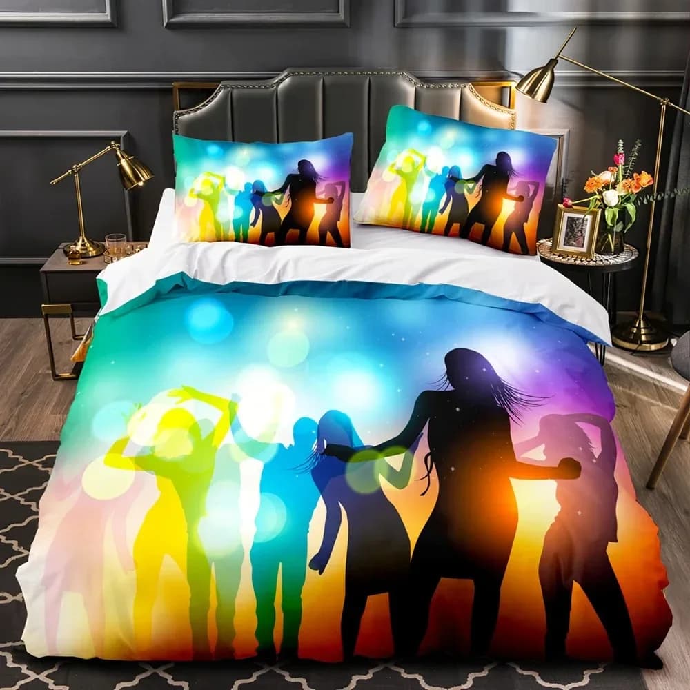 Set di biancheria da letto Madden DJ, set letto singolo, matrimoniale, queen size, king size, set letto Kawaii per adulti e bambini, set copripiumino con stampa 3D arcobaleno