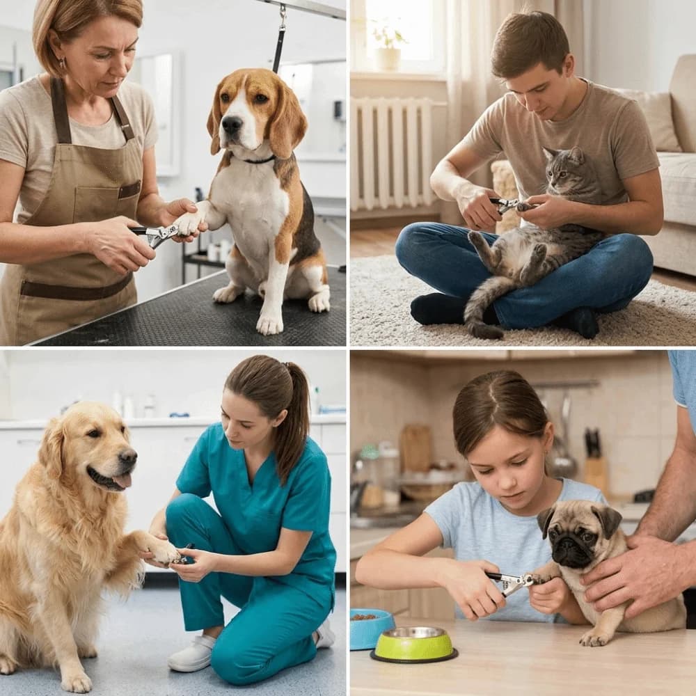 C2 Stainless Steel Pet Nail Trimmers Smooth Cutting Edge Black Claw Trimmer Lightweight Ergonomic Handle Pet Grooming Tools