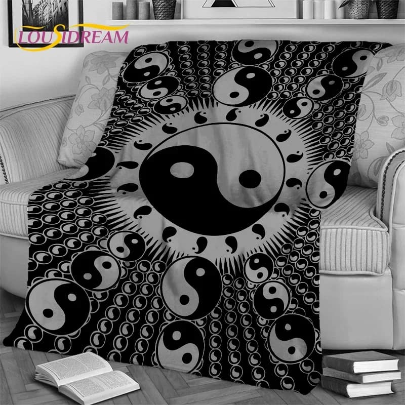 Coperta cinese Bagua Yin Yang 3D Tai Chi, morbida coperta per la casa, camera da letto, divano letto, picnic, viaggio, ufficio, coperta per bambini
