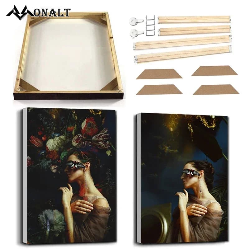 decorazioni per la casa Fiori Farfalla Donna Arte astratta Poster Stampe con cornice Figura Ritratto Wall Art Canvas Painting Immagine Living