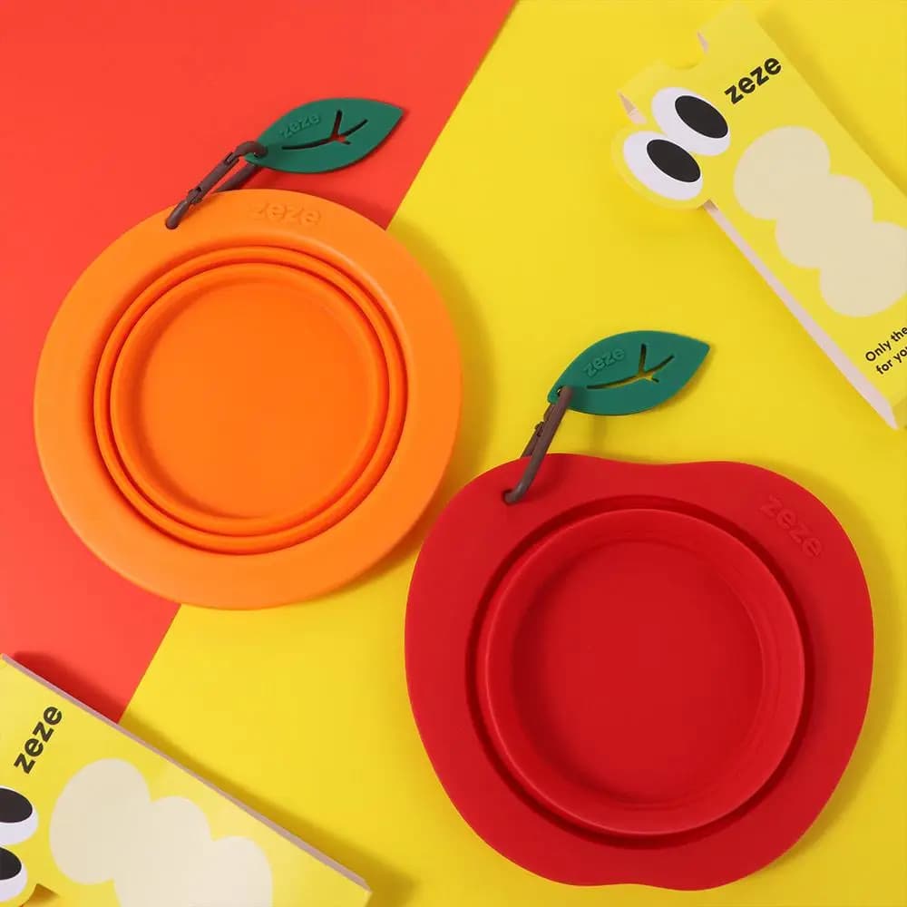 Ciotola per Acqua 350ML, Ciotola Pieghevole per Animali Domestici con Moschettone, Contenitore per Cibo in Silicone per Cuccioli, Design con Gancio, Grande Ciotola Portatile per Gatti da Viaggio